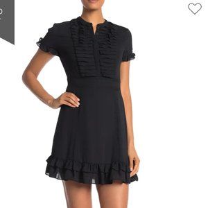 Rebecca Minkoff Ariel Pleated Ruffle Trim Dress